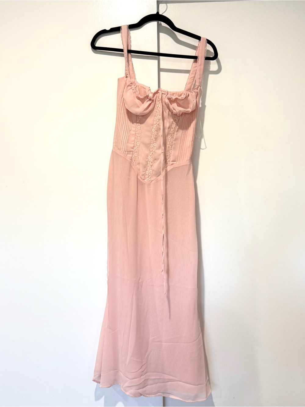 House of CB Syrah Dress, Light Blush Pink Lace-Trim Corset Dress - Picture 2 of 8